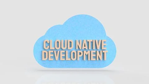 Minimal Cloud Native Software Development Concept Illustration 3d render. Illustrazione stock