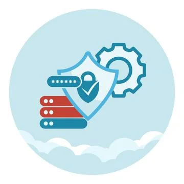 Minimal cloud server security flat illustration Illustrazione stock