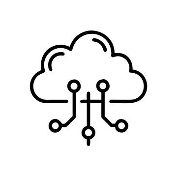 Minimal cloud technology symbol abstract soft geo Illustrazione stock