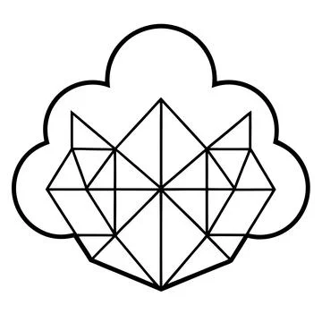 Minimal cloud technology symbol abstract soft Illustrazione stock