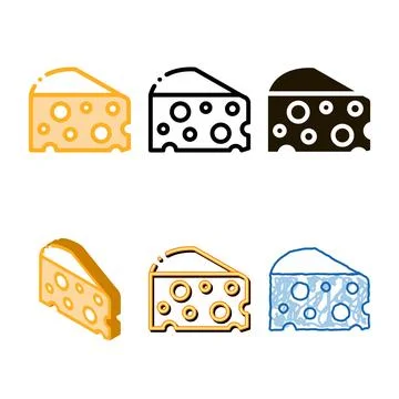 Minimal coarse triangular cheese bar icon vector outline Illustrazione stock