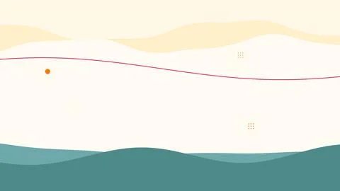Minimal coastal landscape background with soft cream sky and turquoise waves Stock Illustration