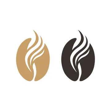 Minimal Coffee Bean Logo Design for Cafe and Coffee Brand Stock Illustration