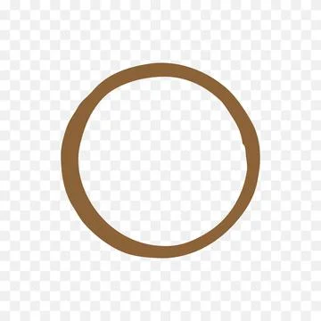 Minimal coffee cup circle. Vector isolated round drink ring texture for cafe Stock Illustration
