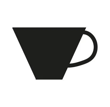 Minimal coffee cup shape with elegant curved handle Stock Illustration