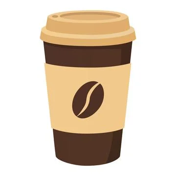 Minimal Coffee To Go Cup with Coffee Bean Stock Illustration