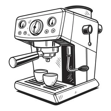 Minimal Coffee Maker Appliance Vector on White Stock Illustration