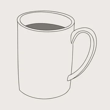 Minimal Coffee Mug Illustration vector illustration design 33 Stock Illustration