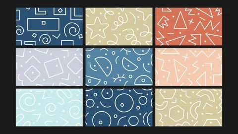 Minimal color doodle background Set Stock Illustration