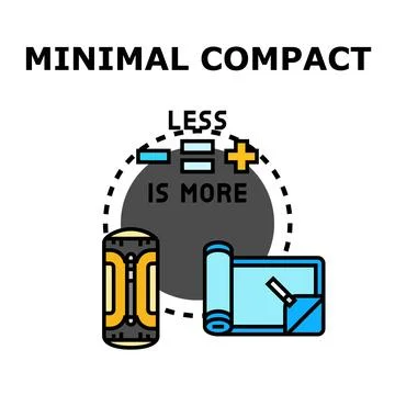 Minimal compact concept showing less equals more Stock Illustration