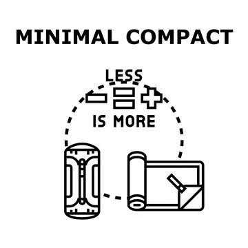 Minimal compact concept showing less equals more Stock Illustration