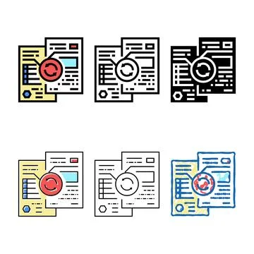 Minimal comparative analysis color icon vector Stock Illustration
