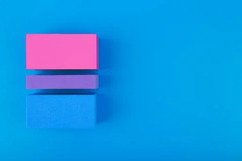 Minimal composition with bisexual pride flag against blue background with copy Illustrazione stock