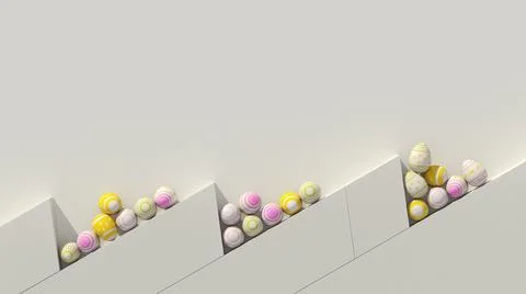 Minimal composition with Easter eggs and geometric forms. イラスト素材