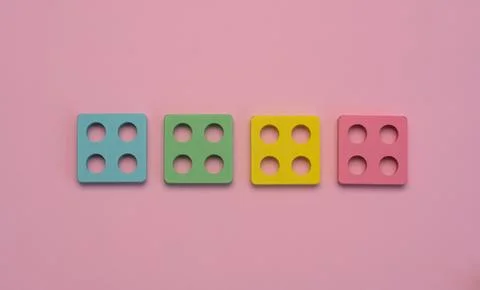 Minimal composition with vibrant square shapes symbolizing order and struct.. Stock Photos