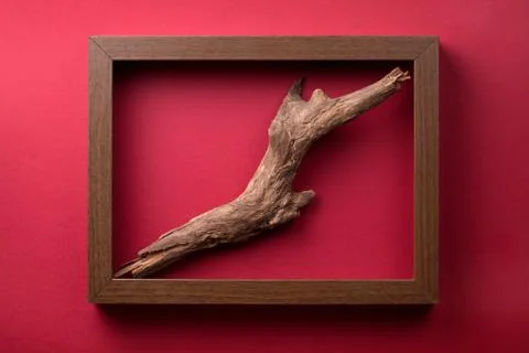 Minimal Composition With Wooden Frame Stock Photos