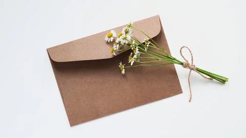 Minimal composition,mockup for greeting card or holiday invitation,flat lay Stock Photos