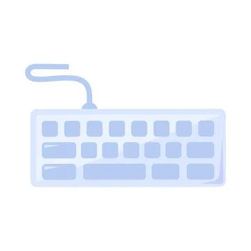 Minimal computer keyboard flat illustration Illustrazione stock