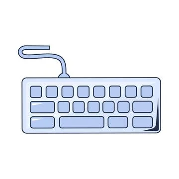 Minimal computer keyboard flat illustration Illustrazione stock