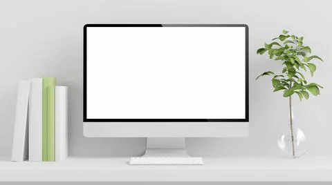 Minimal computer mock up Stock Illustration