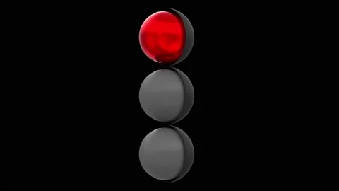 Minimal conceptual traffic light, red, yellow, green. 3D Rendering Video stock 201437401