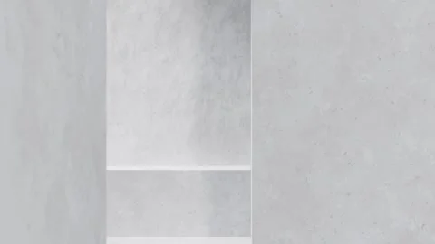 Minimal concrete wall with clean geometric lines. 3d render Stock Footage 314368801