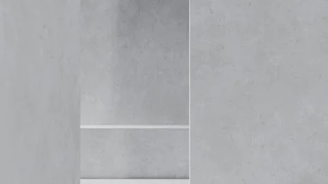 Minimal concrete wall with clean geometric lines. 3d render Stock Illustration