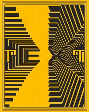 Minimal Contemporary Optical Illusion Text Poster Geometric Pattern Design Stock Illustration
