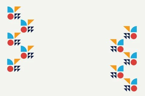 Minimal Corner Geometric Background with Modern Colorful Elements Illustrazione stock