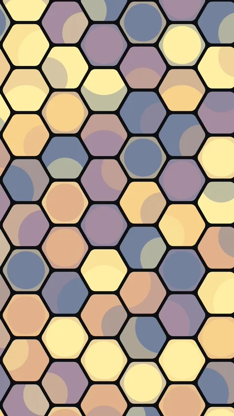 Minimal Corporate Circles Hex Mesh Procedural Motion Video Stock Footage 333051207