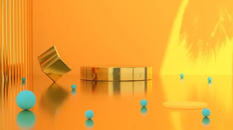 Minimal cosmetic background for product presentation. Geometric form. Podium for Stock Illustration