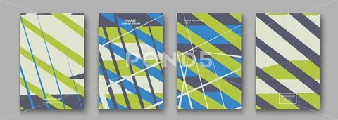 Minimal cover collection design. Green gray halftone gradients. Abstract ret Stock Illustration