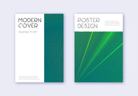 Minimal cover design template set. Green abstract Stock Illustration