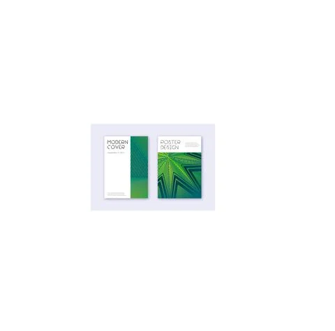 Minimal cover design template set. Green abstract 스톡 일러스트