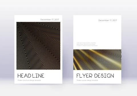 Minimal cover design template set. Gold abstract l Stock Illustration