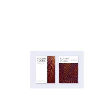 Minimal cover design template set. Orange abstract Illustrazione stock