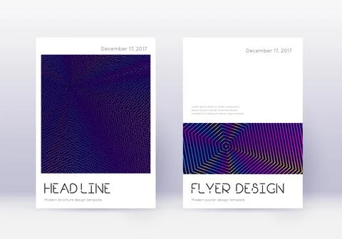 Minimal cover design template set. Rainbow abstrac Stock Illustration