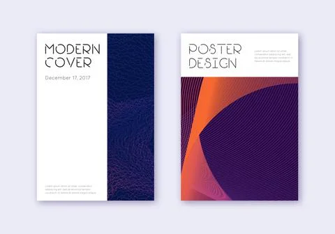 Minimal cover design template set. Violet abstract Illustrazione stock