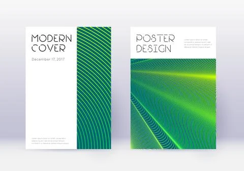 Minimal cover design template set. Green abstract Stock Illustration
