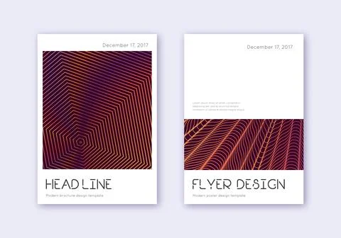 Minimal cover design template set. Orange abstract Stock Illustration