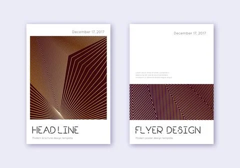 Minimal cover design template set. Gold abstract l 스톡 일러스트