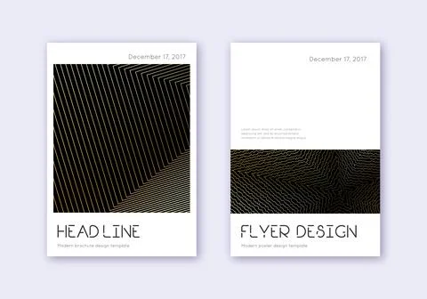 Minimal cover design template set. Gold abstract l 스톡 일러스트