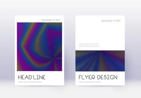 Minimal cover design template set. Rainbow abstrac Stock Illustration