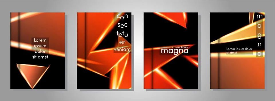 Minimal cover design. Triangular shape vector design background. Applicable f Stock Illustration