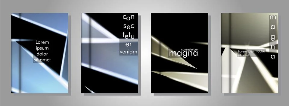 Minimal cover design. Triangular shape vector design background. Applicable f Stock Illustration