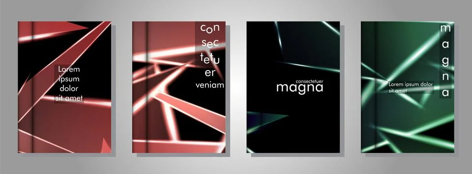 Minimal cover design. Triangular shape vector design background. Applicable f Stock Illustration