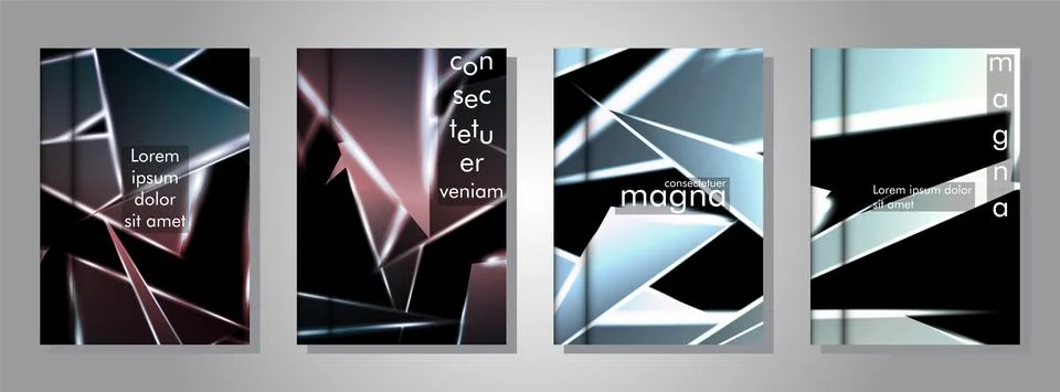 Minimal cover design. Triangular shape vector design background. Applicable f Stock Illustration