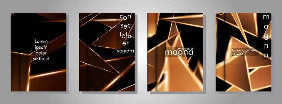 Minimal cover design. Triangular shape vector design background. Applicable f Stock Illustration