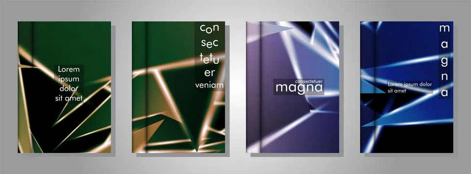 Minimal cover design. Triangular shape vector design background. Applicable f Stock Illustration