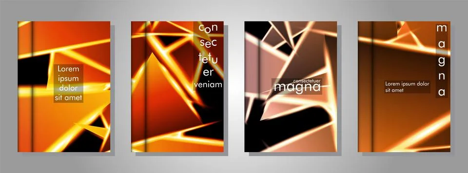 Minimal cover design. Triangular shape vector design background. Applicable f Stock Illustration